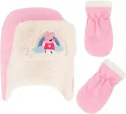 Hasbro Peppa Pig Winter Hat and Mittens Set, Beanie for Toddlers Girl's