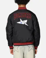 [MITCHELL & NESS] Mitchell & Ness Essendon Bombers Team Bomber Jacket Solid Black - Size 2XL 2XL Solid Black