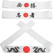 GREENADSCAPE Traditional Japanese Headband Samurai Headband for Men Ninja Print Karate Training Sushi Chef Stylish