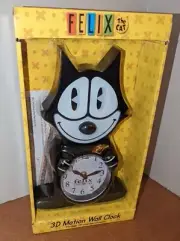 FELIX THE CAT 3D MOTION ANIMATED WALL CLOCK SEALED ~ NEW