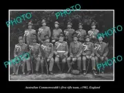 OLD LARGE HISTORIC PHOTO OF THE 1st AUSTRALIAN COMMONWEALTH RIFLE TEAM c1902