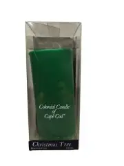 Vintage Colonial Candle Of Cape Cod Christmas Tree Scented Green Pillar 7.5"