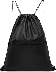 TEABAN Drawstring Backpack String Bag: Water Resistant Gym Drawstring Bag for Men Sports Sackpack with Side Pocket