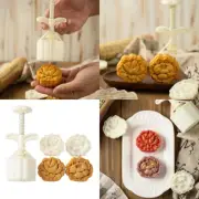 2Pieces Mooncakes Stamp Set 3D Designs Mooncakes Mould for Professional Pastries