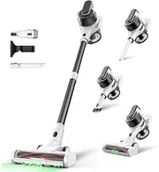 Cordless Stick Rechargeable Vacuum Cleaner, Lightweight, 55min Runtime, 9 in 1 Powerful Suction, Self Standing, Wide Angle LED Headlight, Ideal for Carpets, Hardwood Floors, Pet Hair, and Home