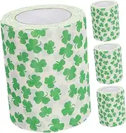 Pattern Toilet Paper Rolls 4 Rolls Green Toilet Paper Patrick's Day Themed Bath Tissue Leaf Toilet Paper