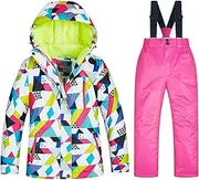 [7HAHA3] Children's Winter Snowsuit Snowboard Ski Jacket Pants Set Kids Coat Keep Warm in -40°C/℉ Universal for Boys Girls
