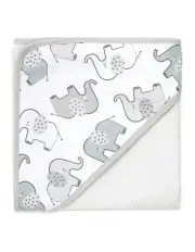 [The Peanutshell] Little Haven Cotton Hooded Elephant Soft Bath Towel 76cm in Multi