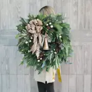 Christmas Wreath With Christmas Pine Cone Pine Needle Merry Christmas Garlands