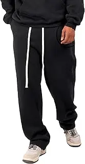 [Aosufei] Men's Baggy Drawstring Solid Workout Pants Casual Basic Jogger Trousers Straight Leg Comfort Outdoor Pants
