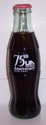 Coca-Cola 75th Anniversary UA Fort Smith Coke Bottle 1928 - 2003