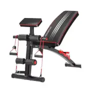 Powertrain Adjustable FID Home Gym Bench with Preacher Curl Pad 140x50x106cm Bla