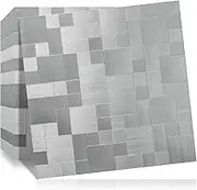 DICOFUN 10-Sheet Peel and Stick on Tile Backsplash Stainless Steel Metal for Kitchen Stove