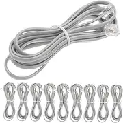 10pcs Pc Wire Phone Extension Cable Extra Long Telephone Cord for Office Hotel Fax Machines Reliable Copper Wire Connection for Communication