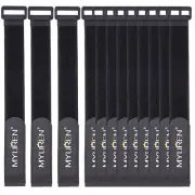 1"x 12"-12 Pack Reusable Fastening Cable Straps with Buckle Adjustable Hook a...
