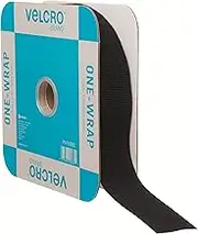 VELCRO Brand - ONE WRAP Ties for Cables, Wires and Cords, 45ft x 1 1/2in Tape, Black
