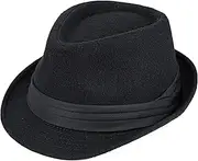[YCMI] Fedora for Men Women Jazz Wool Cap Unisex Classic Trilby Fedora Hats Short Brim Manhattan Hat with Band