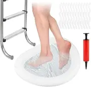 Inflatable Pool Foot Bath Basin for Entry Ladder,36.61x28.74 inch Portable Foot Soaking Tub for Above Ground Swimming Pools, Hot Tubs, and Spas - Durable PVC Pool Accessories (1 Pack)
