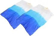 [MOTHNUR] 1 Pair Fan Dancing Fabric Hand Fan Dance Fan Fans Long Dance Fan Handmade Veils Fan Foldable Dance Fans Silk Long Fan Rave Folding Fans Silk Dance Fan Dancing Fan