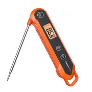 Digital Instant Read Meat Thermometer for Grilling Waterproof Kitchen Orange