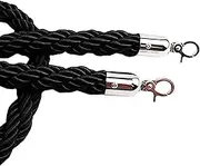 Rope Barriers, Rope Barrier Belt with Gold Hooks, Braided Hemp Rope Barrier for Queue Divider, Rope Barrier 1/2/3M Crowd Control Stanchion Rope 3/4/5/7/8/9/10Ft, Twisted Hemp Ropes Queue Line Barrier(7ft/215cm)
