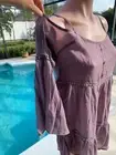NWT Staring At Stars blouse top Womens Tunic M Mauve Pink Cold Shoulder Tank