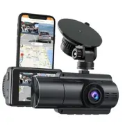 4K Dash Cam with GPS Wi-Fi, Front and Inside Dual 4K+1080P, Car Camera with