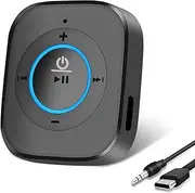 IDIGMALL 2023 Latest Bluetooth 5.3 Audio Receiver for Speaker, Wireless 3.5mm Aux Hi-Fi Music Adapter w/Noise Cancelling Mic & Hands-Free for Car Stereo Home Amp w/Headphones Jack/RCA, 20H Playtime