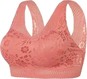 [Generic] Wireless Bras for Women Push Up Adjustable Straps Breathable Mesh Bralettes Full Coverage Comfort Workout Sports Bra