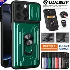 For iPhone 16 15 14 13 12 11 Pro Max XS R SE/7/8 Case Heavy Duty Card Slot Cover
