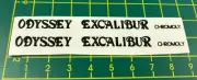 old school bmx decals stickers odyssey excalibur crank black on clear