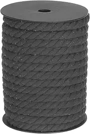 sourcing map Cotton Rope 3 Strand Twisted Braided Rope Cord, Dark Gray 23m/25 Yard 10mm Dia for Wall Hanging, Plant Hanger, Knitting, Macrame Knotting