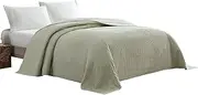 Beatrice Home Fashions Channel Chenille Bedspread, King, Sage