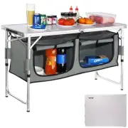 VEVOR Camping Kitchen Table, Quick set-up Folding Camping Table, 3 Adjustable He