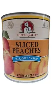 Chef's Quality Sliced Peaches in Light Syrup 6 Lb 10 Oz