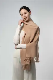 Merinosnug Extra Fine Large Merino Wool Scarf Australia – 90% Merino, 10% Alpaca, Camel Beige