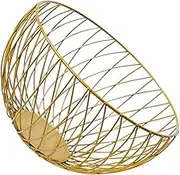 Hoement Metal Wire Fruit Basket Stylish Decorative Holder for Fruits Snacks and Vegetables Versatile Countertop Storage Tray for Home and Events
