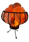 Himalayan Salt Lamp Bowl Fire Cage Includes Power Cord + Globe