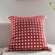 INS Style Throw Pillowcover Plaid Cushion Cover Soft Plush Pillowcase Sofa/Bed