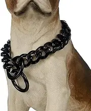 Heavy Duty Choke Cuban Chain Dog Collar for Large Dogs - 19MM Extra Wide, Strong Steel Metal Links for Big Breeds - Rottweiler, Pitbull, Mastiff, Cane Corso, Doberman, Great Dane