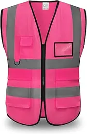 [YUANVEST] Hi Vis Vests for Men Women 5 Pockets,High Visibility Reflective Safety Security Vest,2-inch Reflective Strip High Visibility Vest,Meets ANSI/ISEA Standards