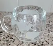 Vintage 70s The Nestle Co Inc - Etched Glass World Globe Mug - Colonial Cupboard