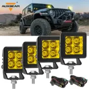 4PCS AUXBEAM 2"inch 40W Amber LED Work Light Spot Cube Pods Bar Driving Fog Lamp