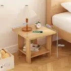 Bedside Table Cabinet Small Square Desks Sofa Side Table End Tables 2-Layer Nigh