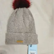 Weird Fish NWT Allium Eco Bobble Hat Pearl Grey One Size Beanie knit Winter Cap