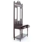 Solid Mahogany Wood Hall Stand With Drawers & Mirror Antique Reproduction Style