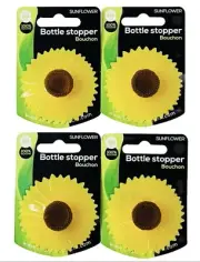 Charles Viancin Sunflower Bottle Stopper Bouchons Wine Bottle Stopper 4 Pack NEW