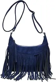 [Dickly] Shoulder Handbag, Tassel Purse, Fashion Tote Purse, Modern, Satchel Fringe Retro Style Adjustable Strap for School Phone Work Outdoor Laptop