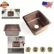 Stylish Copper Undermount Sink - 17 Inches, Hand Hammered with Bronze Finish