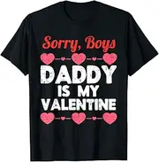 [X.Style] Sorry Boys Daddy is My Valentine Baby Girl Toddler Daughter ds1280 T-Shirt (L) Black